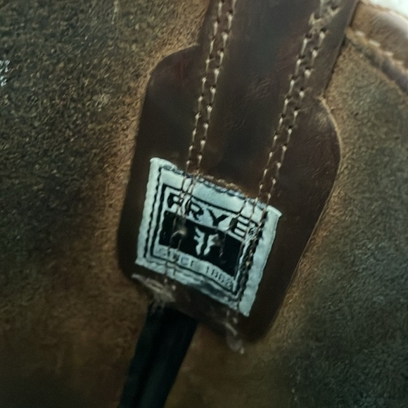 Frye 12R Harness vintage Brown Tall Square Toe Moto Riding Boots Women’s 6.5 - Picture 7 of 12